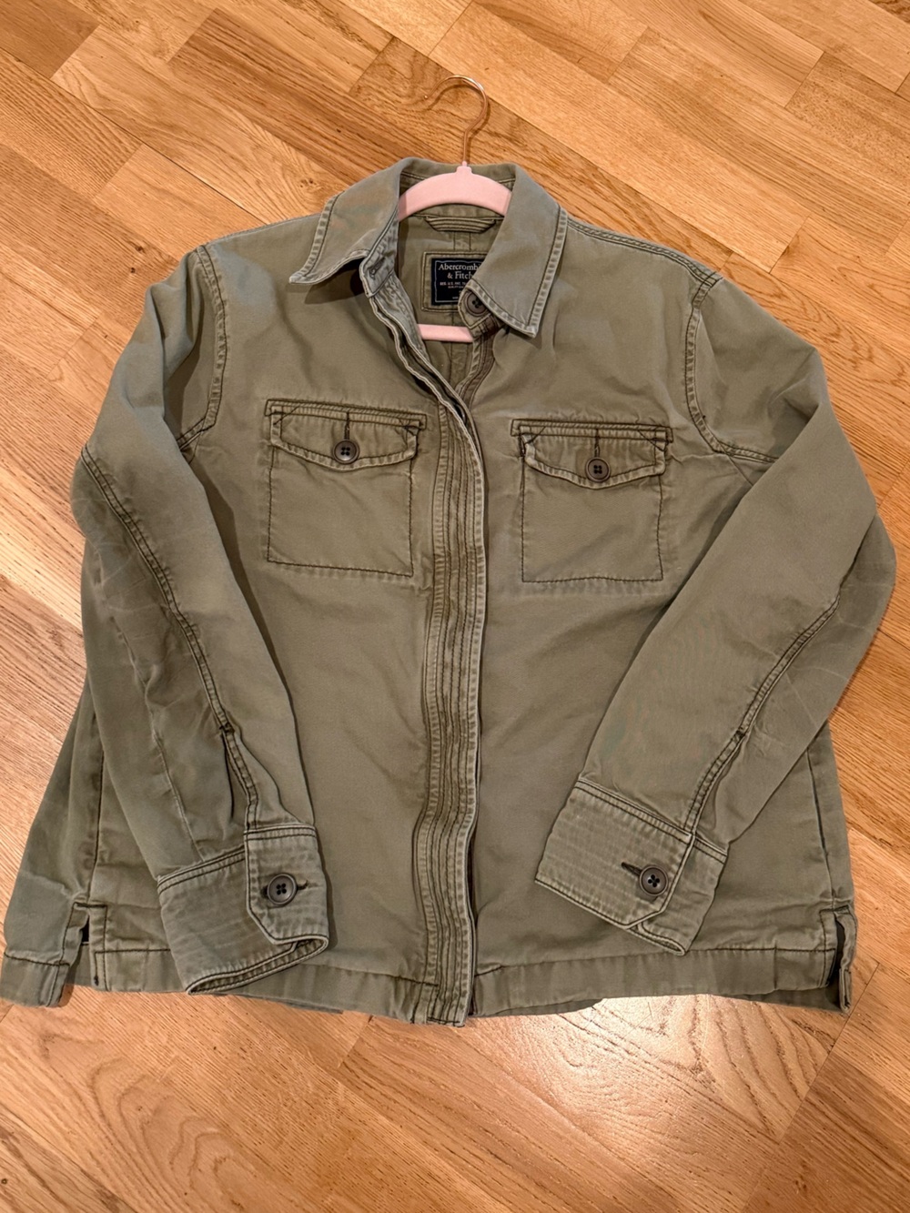 Abercrombie & Fitch Olive Utility Military Field Jacket - Picture 6 of 9